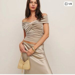 Reformation Elegant Off-Shoulder velvet top